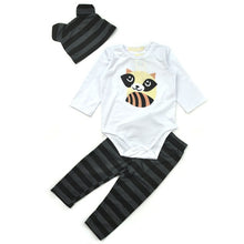 Load image into Gallery viewer, Baby Rompers Long Sleeve Cotton Long-sleeved Romper+Hat+Pants