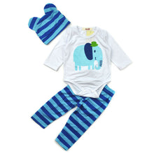 Load image into Gallery viewer, Baby Rompers Long Sleeve Cotton Long-sleeved Romper+Hat+Pants