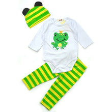 Load image into Gallery viewer, Baby Rompers Long Sleeve Cotton Long-sleeved Romper+Hat+Pants