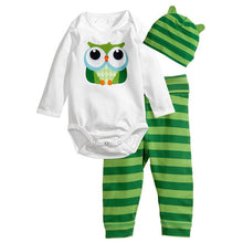 Load image into Gallery viewer, Baby Rompers Long Sleeve Cotton Long-sleeved Romper+Hat+Pants
