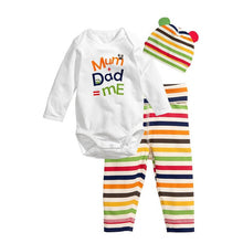 Load image into Gallery viewer, Baby Rompers Long Sleeve Cotton Long-sleeved Romper+Hat+Pants