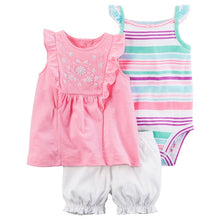 Load image into Gallery viewer, Baby Girl dress triple set
