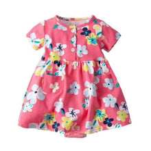 Load image into Gallery viewer, Baby Girls Flower Dresses Cotton Jumpsuits