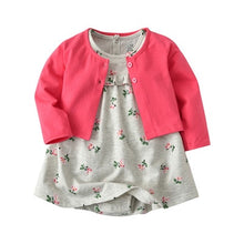 Load image into Gallery viewer, Baby girls clothes cotton 2 pieces suit cardigan+short