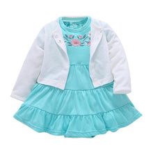 Load image into Gallery viewer, Baby girls clothes cotton 2 pieces suit cardigan+short