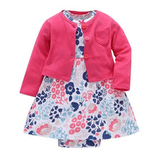 Load image into Gallery viewer, Baby girls clothes cotton 2 pieces suit cardigan+short