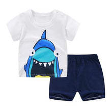 Load image into Gallery viewer, Grey Dogs Pattern Cartoon Baby Boy Clothing Sets
