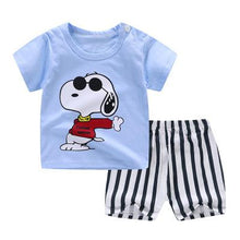 Load image into Gallery viewer, Grey Dogs Pattern Cartoon Baby Boy Clothing Sets