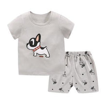 Load image into Gallery viewer, Grey Dogs Pattern Cartoon Baby Boy Clothing Sets