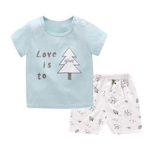 Load image into Gallery viewer, Grey Dogs Pattern Cartoon Baby Boy Clothing Sets