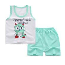 Load image into Gallery viewer, Boys sleeveless T-shirts Tops + Pants