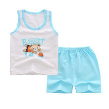 Load image into Gallery viewer, Boys sleeveless T-shirts Tops + Pants